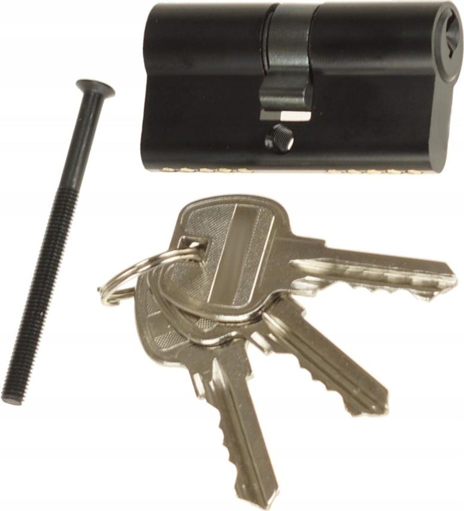 FEINZ | Euro-Zylinder 30/30 mm - Schwarz - Hohe Sicherheit - 3 Schlüssel inklusive