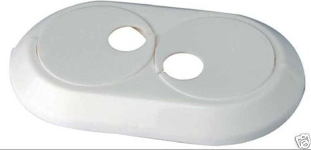 5 Stück Doppel Heizungsrosetten Heizungsmanschetten weiß 20mm