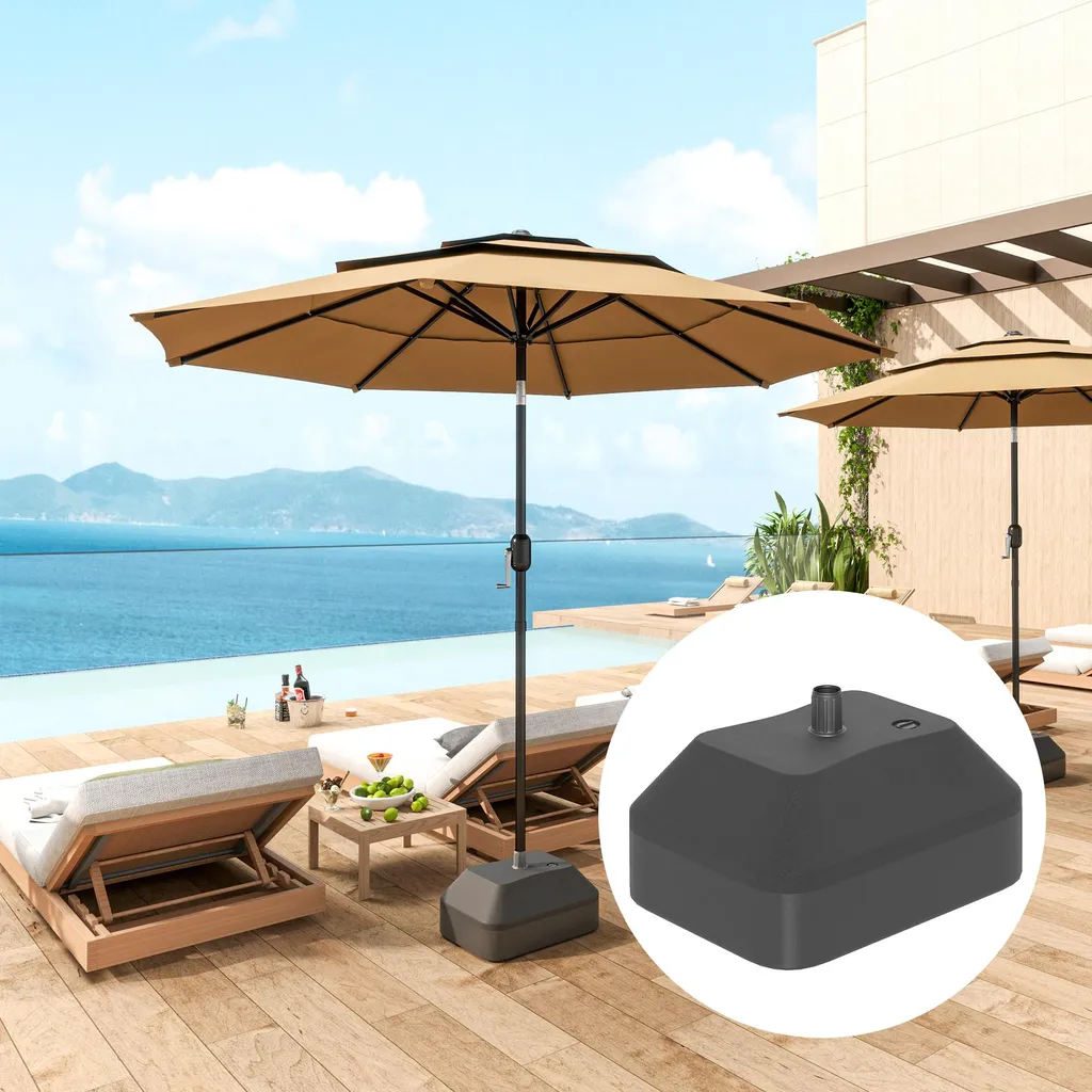 Porte-parapluie lestable avec base remplissable, noir, format universel
