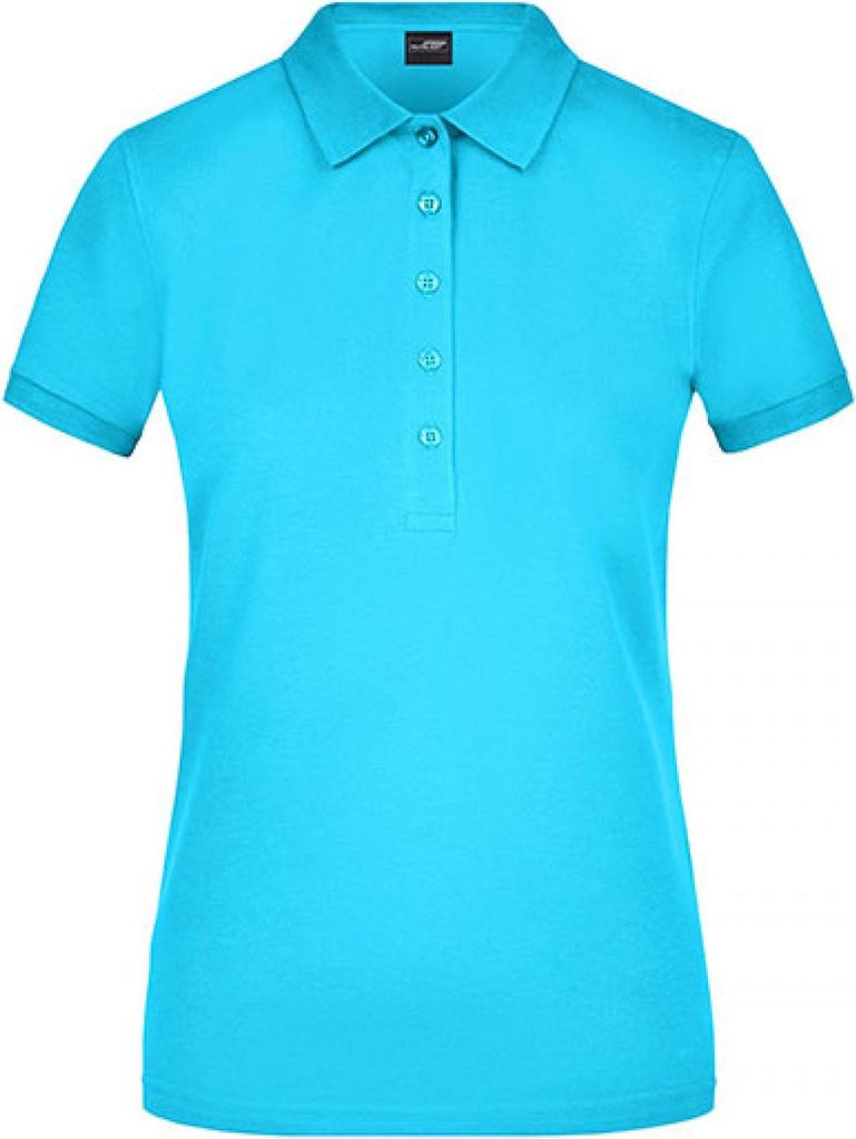 James+Nicholson JN709 | Damen Elastic Polo Piqué / Taillierter Schnitt - Farbe: Turquoise - Größe: S