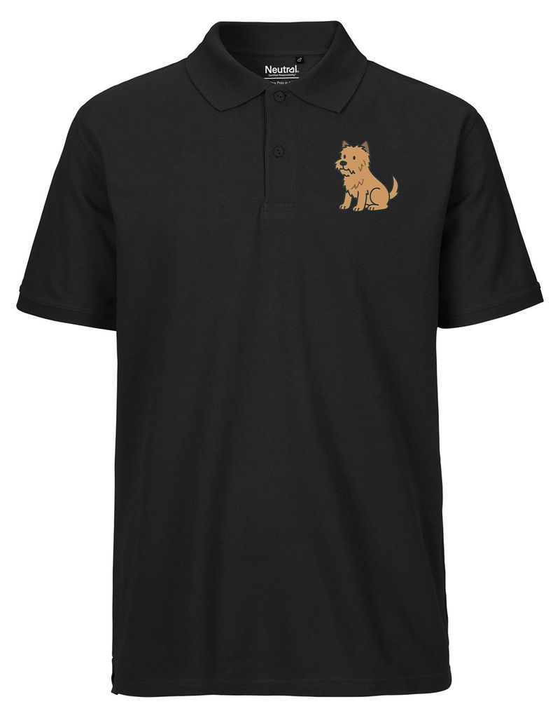 Huuraa Herren Polo Shirt Cairn Terrier Comic Cairni S Black Bio Baumwolle Fairtrade Poloshirt Geschenkidee