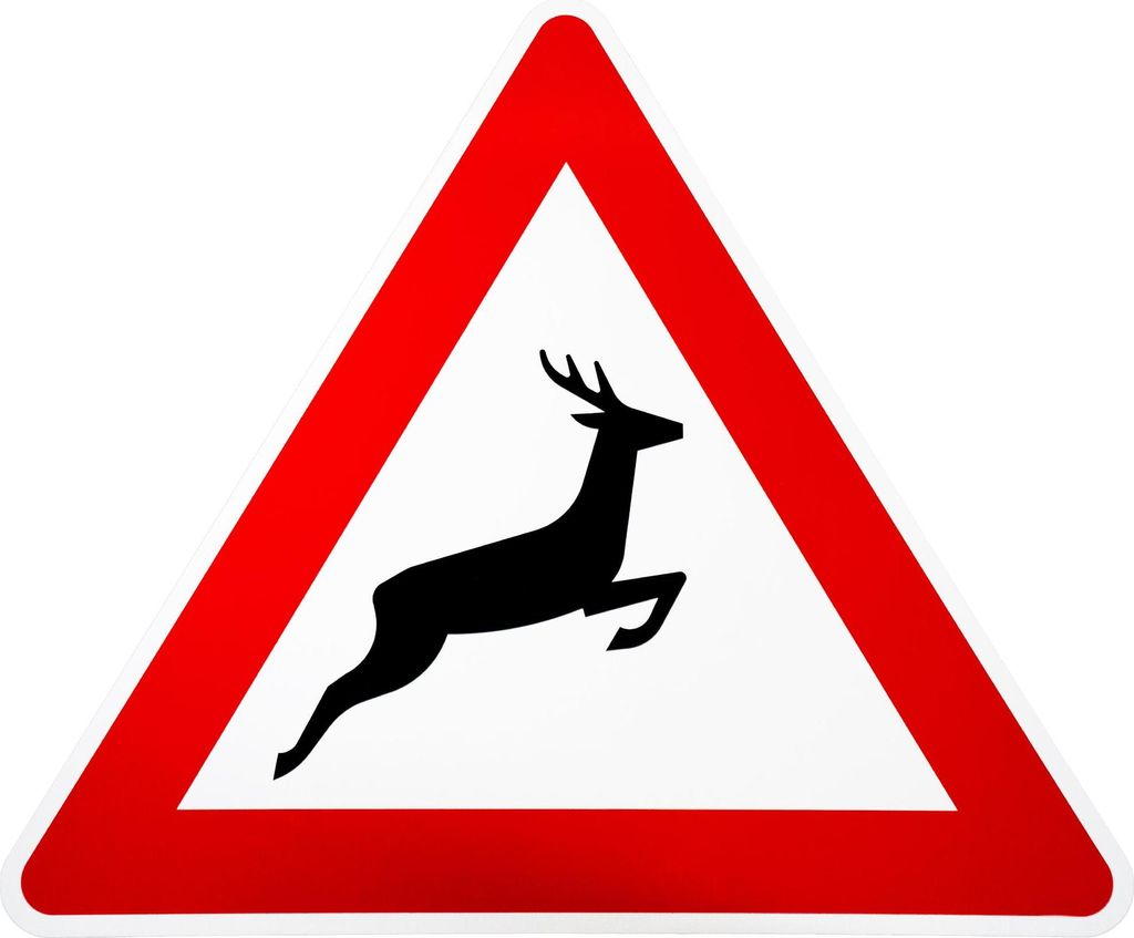 ORIGINAL Verkehrsschild Nr. 142-20 * Wildwechsel Aufstellung links * SL 900 mm nach StVO und RAL-Gütebedingungen Verkehrszeichen Achtung Warnschil...