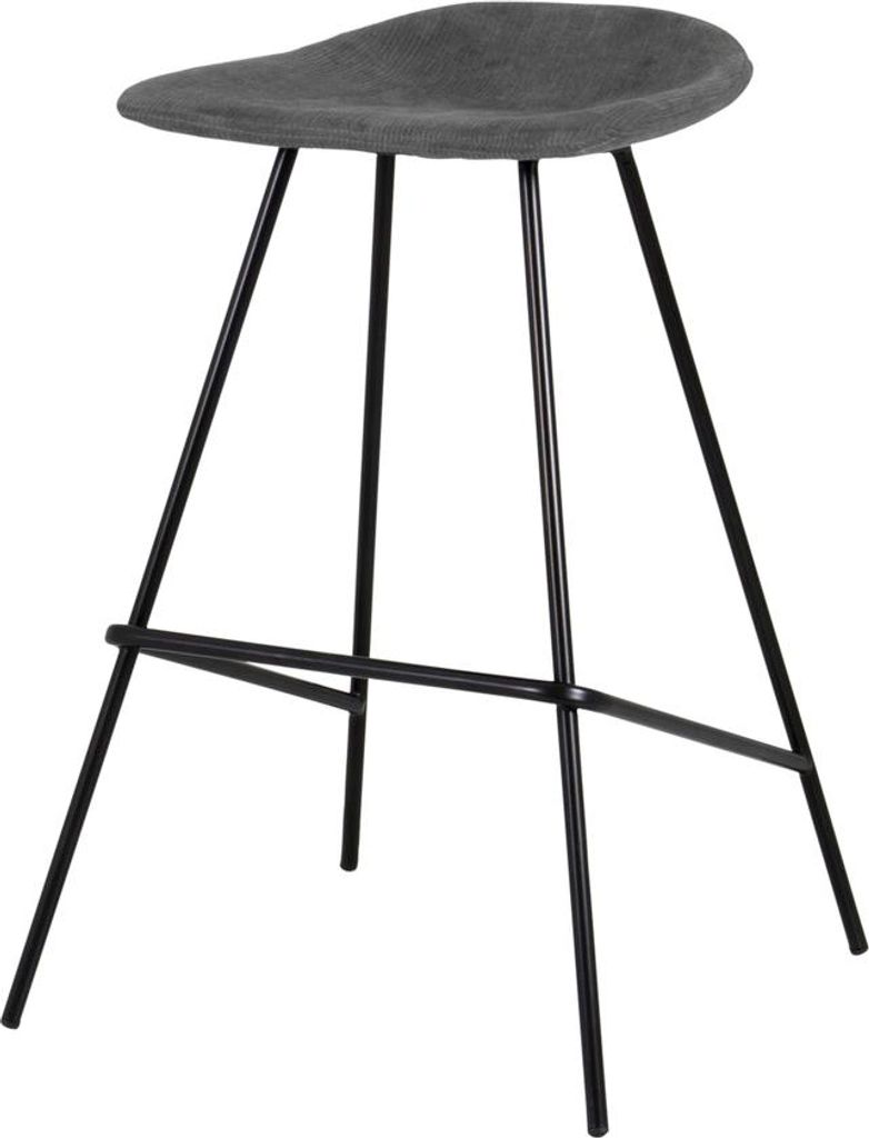 2er Set Tenzo Barhocker Metall/Cordstoff