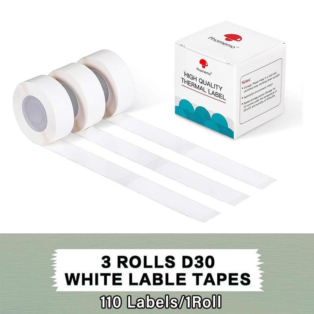 Phomemo D30 Etiketten 14x60mm, Selbstklebendes Thermopapier Produktbild 