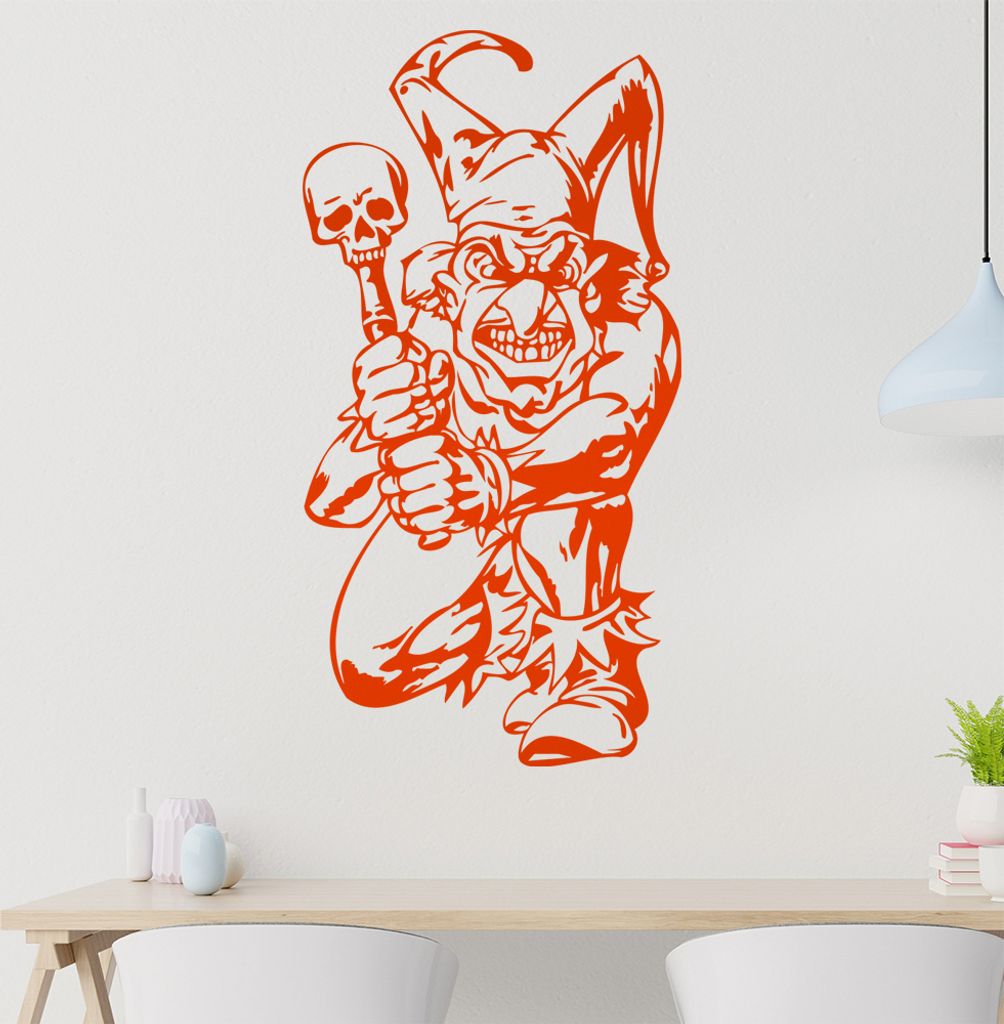 Harlekin Wandtattoo in 6 Größen - Wandaufkleber Wall Sticker - Dekoration, Küche, Wohnzimmer, Schlafzimmer, Badezimmer