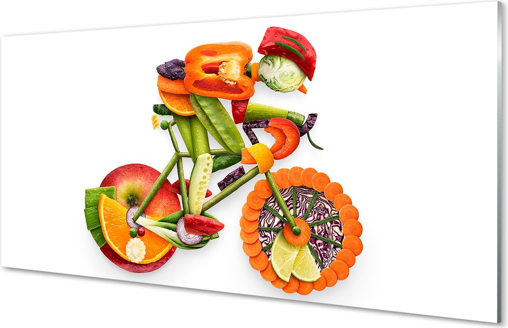 Spritzschutz 100x50 Wandkunst Der Mann mit Gemüse angeordnet