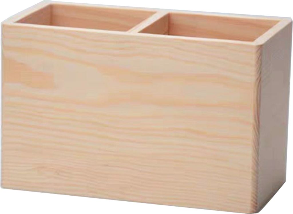 Multi-Segment unbemalte Stifthalter Holzstudentin Stationery Bleistift Aufbewahrungsbox für Büro-Größen:2 Grid