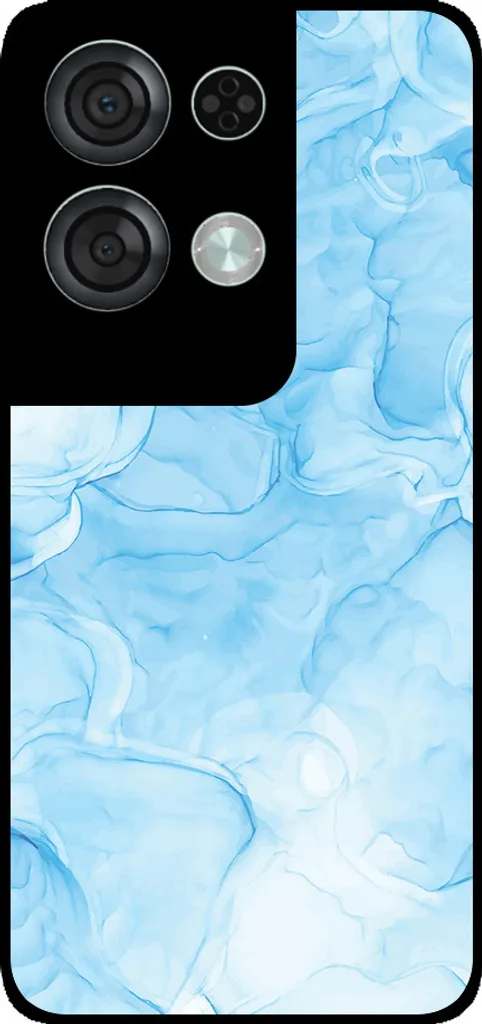 Cover Oppo Reno8 Pro Smartphonica Azzurro Marmo | Protezione Slim TPU