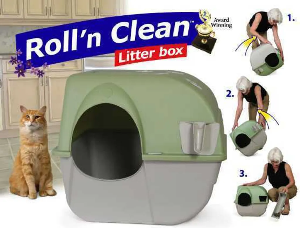 Lettiera Roll n' Clean Omega Paw Marrone e Grigio - Toilette Autopulente