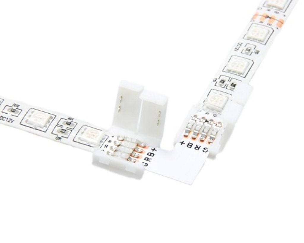 LED Strip 90° Eckverbinder L-Winkel - Steckverbinder Für RGB LED Bänder 12-24V