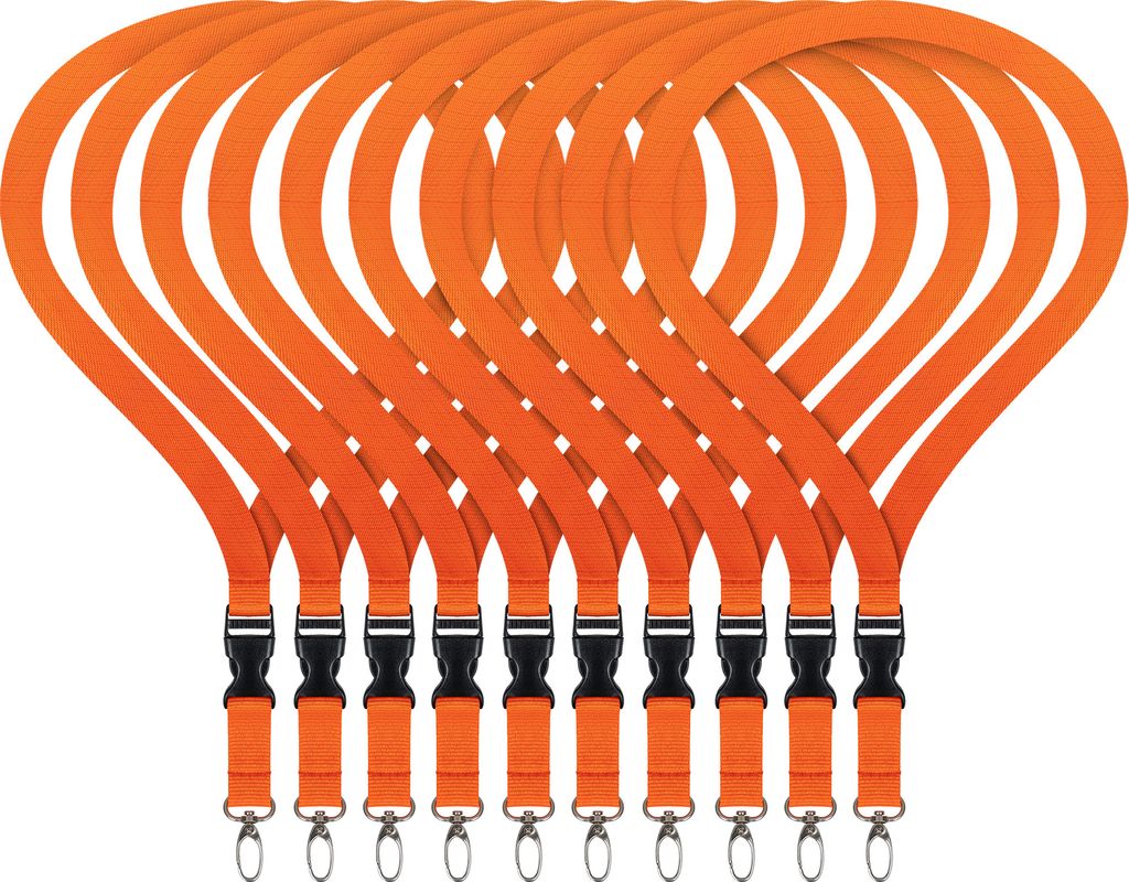10 x unbedruckte Schlüsselbänder Orange Schlüsselband Produktbild 