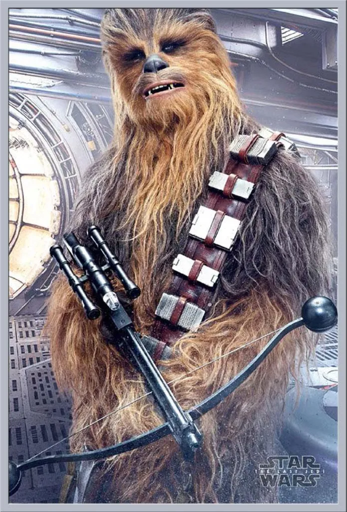 Déco Murale Star Wars Poster Chewbacca Encadré Shinsuke Argenté Chic