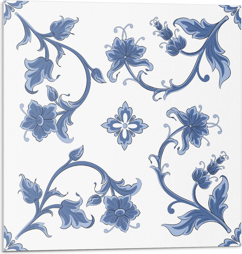 Blumenmuster Auf Dem Hintergrund – Selbstklebende Fliesen – Wandverkleidung – Wandpaneel – PVC Fliesen – Vinylflisen – PCV Flisen – S...