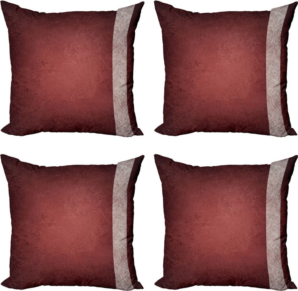 ABAKUHAUS Abstrakt Kissenbezug Set (4 Stück), Ombre Wirkung Grungy Boden, Moderner Doppelseitiger Digitaldruck, 50 cm x 50 cm, Seal Brown Burnt Si...