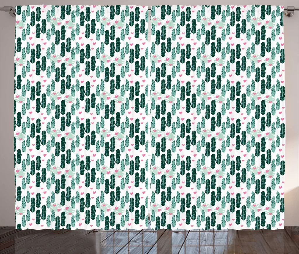 Rideau Décoratif pour Grand Fenêtre Motif Naturel Philodendron 280x225 cm