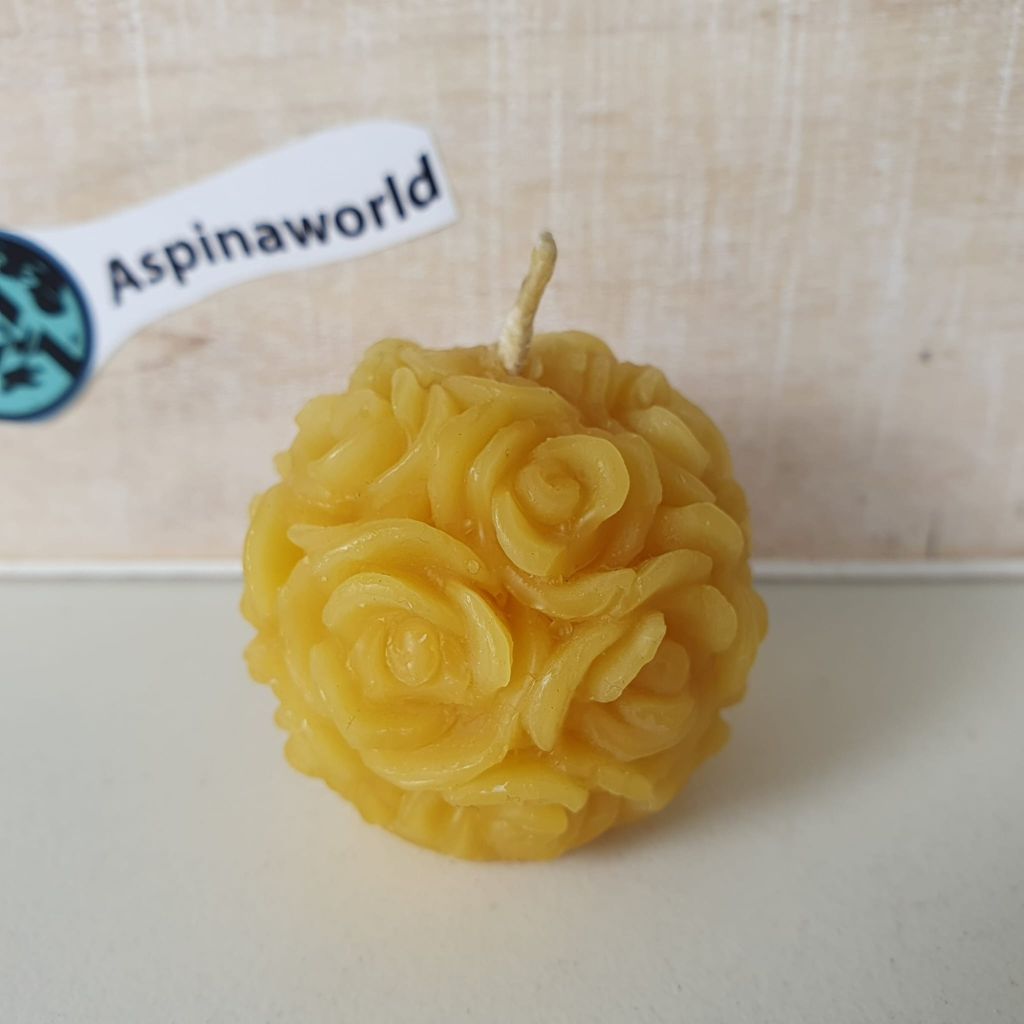 Bienenwachskerze Rosenball Kerze 3,5 cm