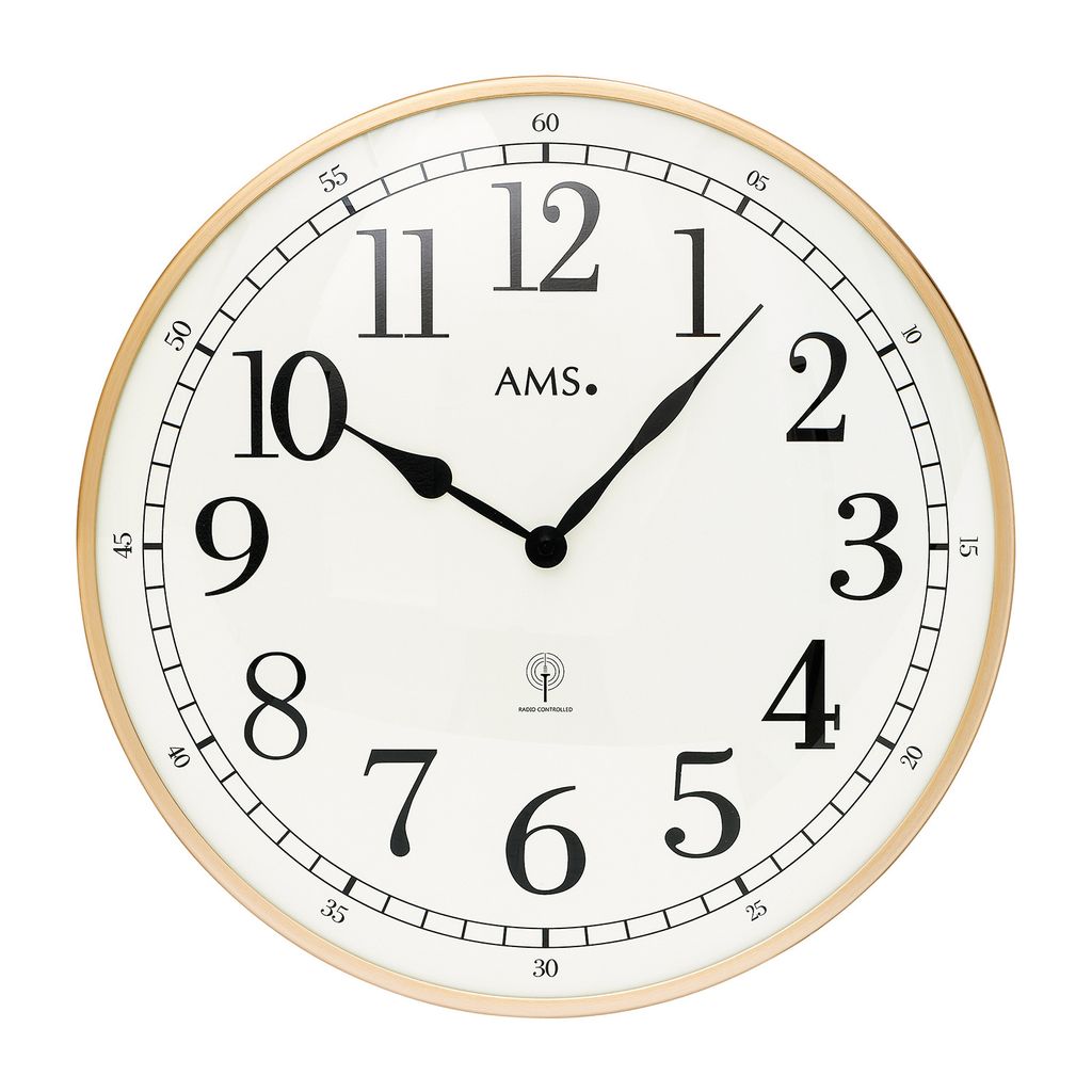 AMS 5607 Wanduhr Funk Funkwanduhr analog rosegold farben Produktbild 