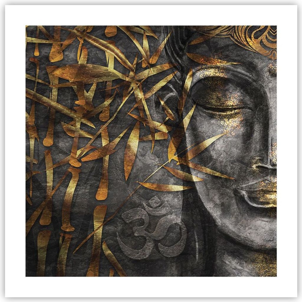 Poster - Poster ohne Rahmen - Buddha Gold Bodhisattva - 50x50 cm - Wand Bild - Wanddeko - Wandbilder - Kunstposter - Wandposter - Bilder - Kunstdru...