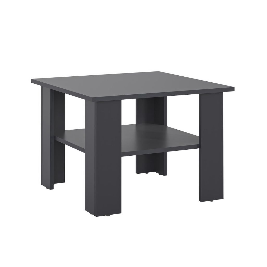 KOMTO Couchtisch Vienna Wohnzimmertisch Modern Couchtisch Holz Beistelltisch Coffee Table Tisch Wohnzimmer Sofatisch Stubentisch 60x60 Schwarz