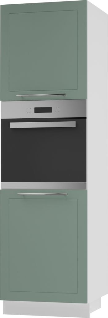 Backofenschrank KVANTUM 2-türig 60cm Korpus- & Frontfarbe wählbar (Q-D14/RU/2D),mint matt,weiß