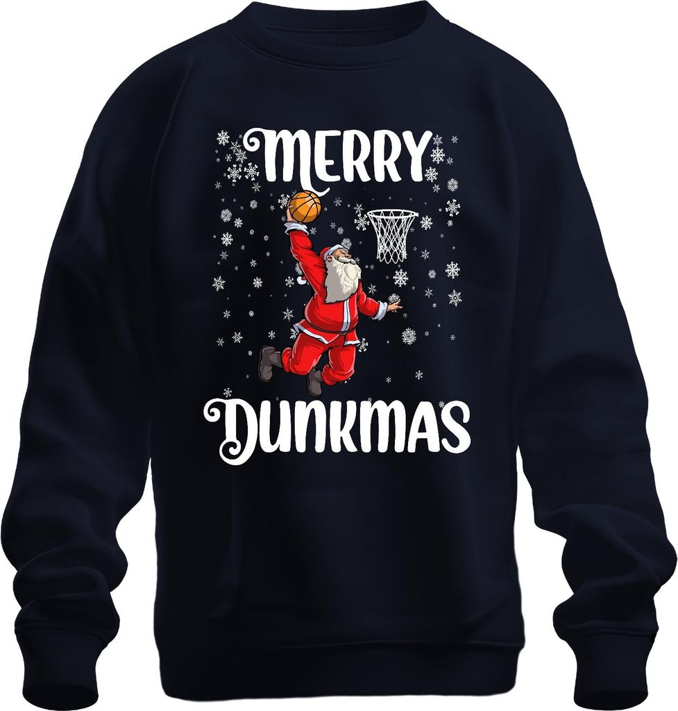 Merry Dunkmas Santa Basketball - Weihnachten Weihnachtsgeschenk Christmas Uni Weihnachtspullover, Navy, XL