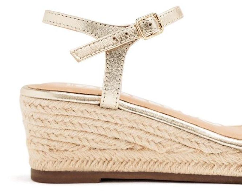 Gioseppo Damen Platinum Sandalen Keilabsatz Leder Jute YALAHA 71701-P-Platinum