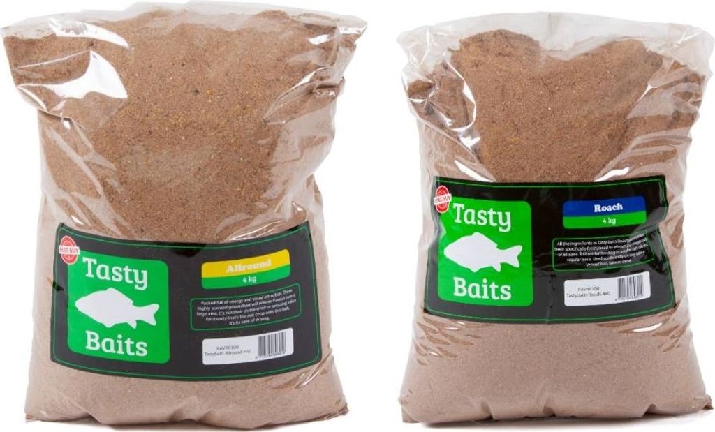 Tasty Baits Allround & Roach Komplettes Grundfutter – 2 x 4 kg – Grundfutter – Weißfisch – Fix und fertig