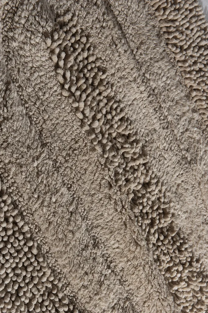 Tapis de Bain Coton Beige Macaroni 60x100 cm, Texture Moelleuse Mijolnir