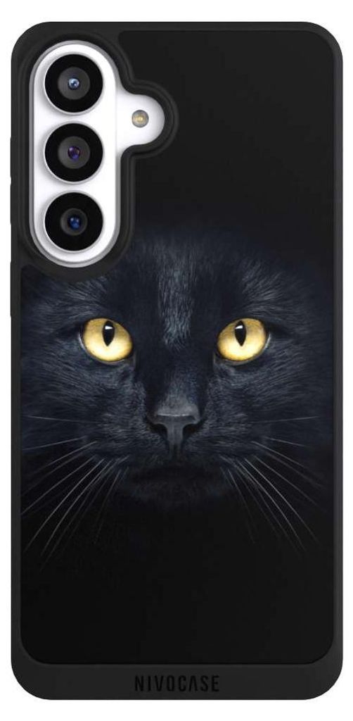 NIVOCASE Handyhülle für Samsung Galaxy S26+ Hülle NIVOpure Case Schwarz Auge Katze schwarz