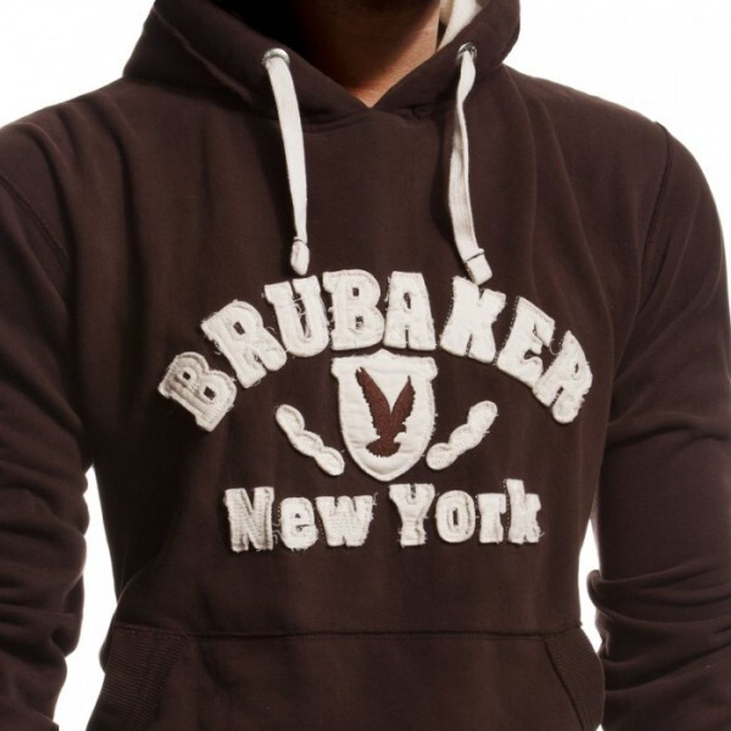 BRUBAKER Herren Sweatshirt mit Kapuze N.Y. Eagle Braun Gr. XL