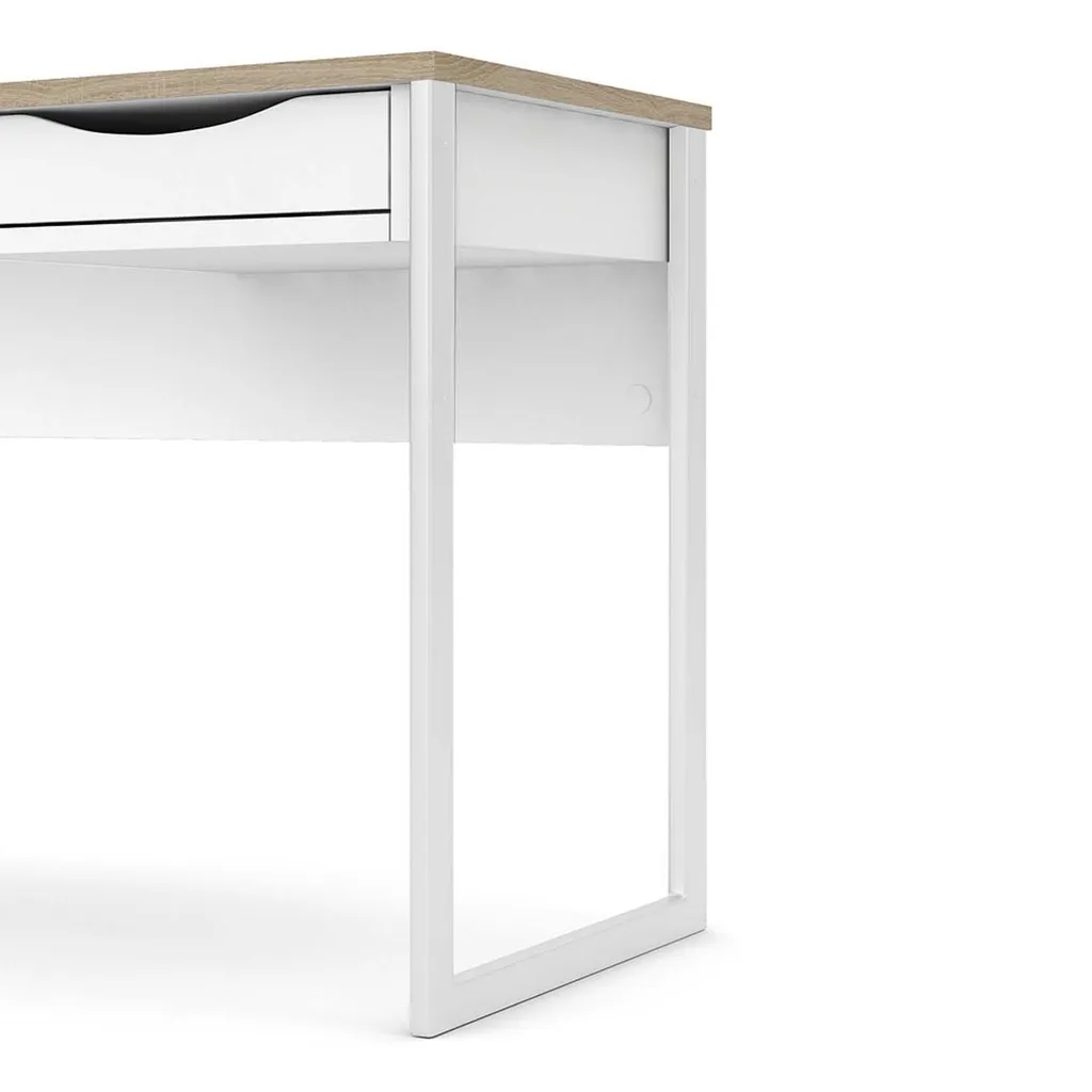 Bureau stable Function Plus blanc mat et chêne facile à assembler - 14