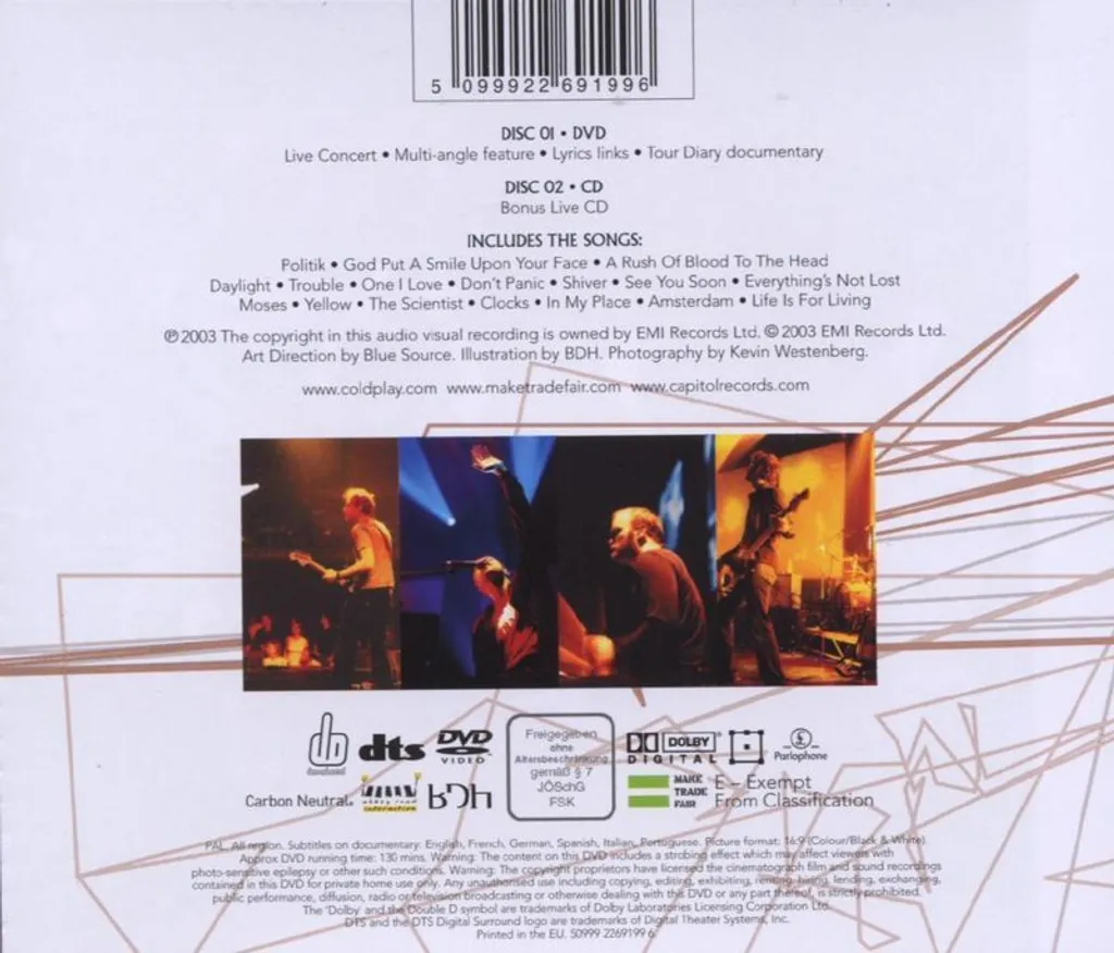Coldplay Live 2003 Édition Originale Son Remasterisé Live 5.1