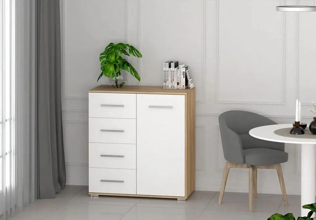 Commode pratique ANFISA MINI 1 chêne sonoma et blanc pour rangement