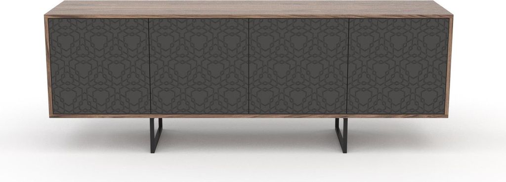 Kommode Sideboard Lowboard Anrichte Wohnzimmer Schrank Holz ABATO-FX-O Walnuss