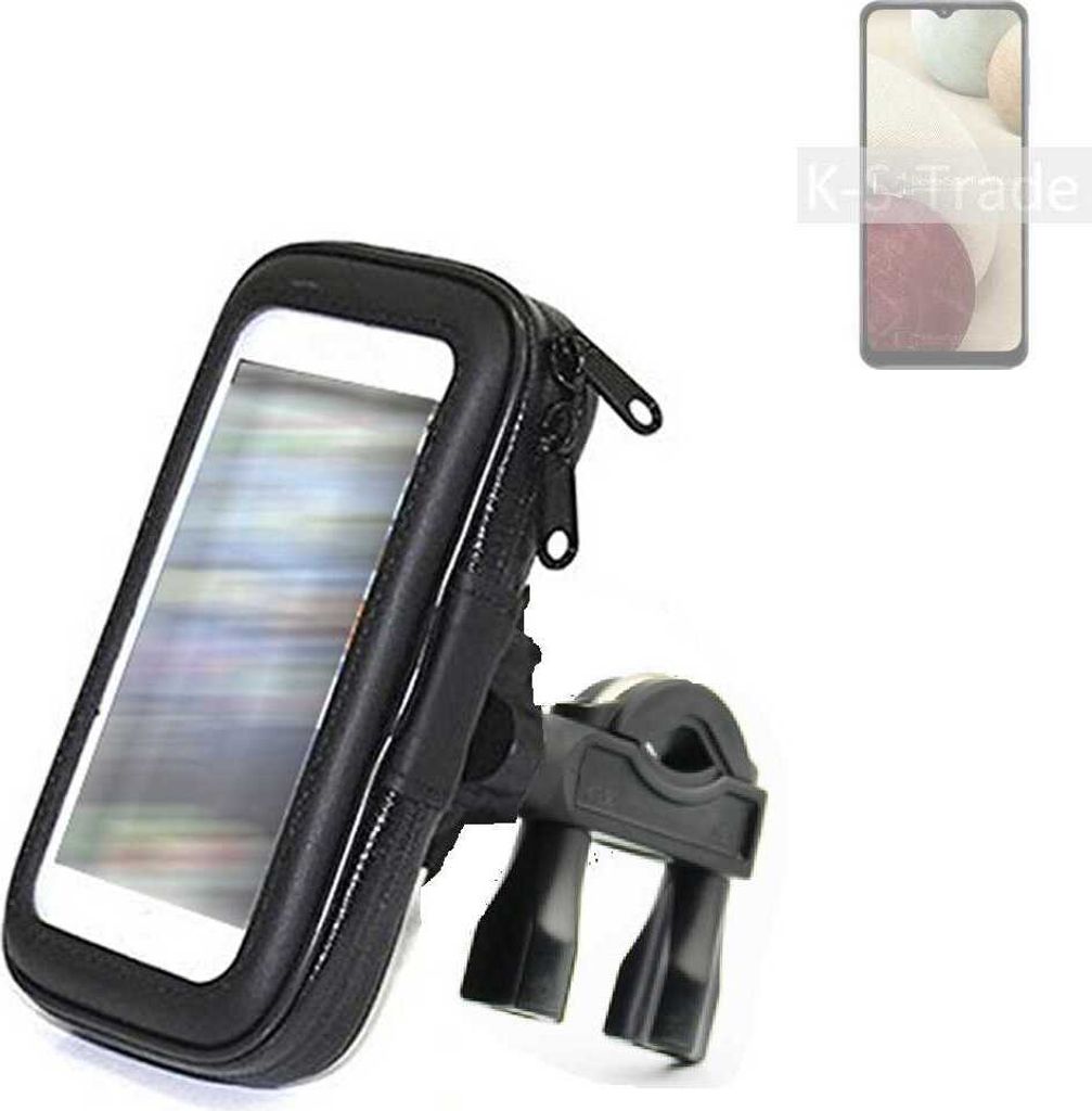 K-S-Trade Fahrrad-Halterung kompatibel mit Samsung Galaxy A12 Nacho Handy-Halterung Halter Lenkstange Fahrradhalterung Motorrad Bike Mount