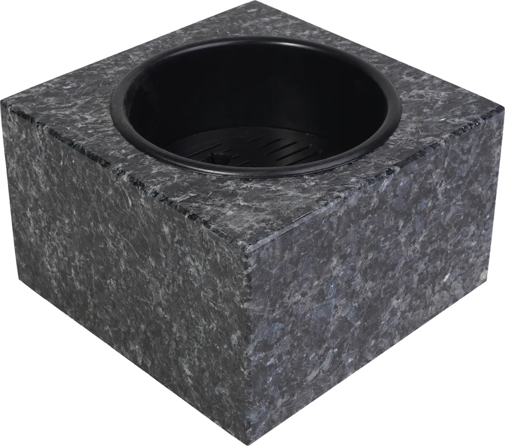 Vase funéraire carré granit labrador pour décoration de tombe durable