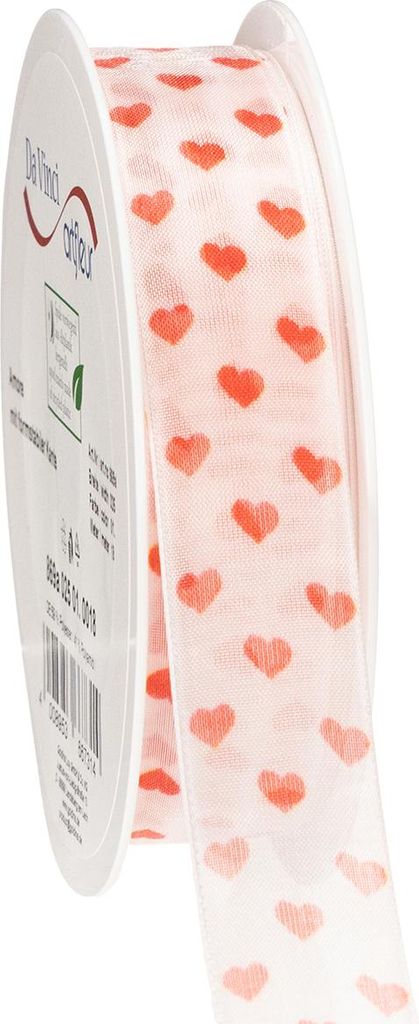 Geschenkband mit Herzmotiv für romantische Verpackungen und DIY-Projekte