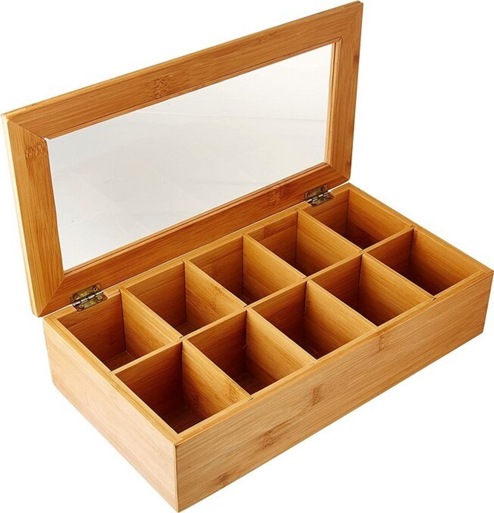 KESPER Teebox Tee-Box mit 10 Fächern Bambus, 36 x 20 x 9 cm Produktbild 5