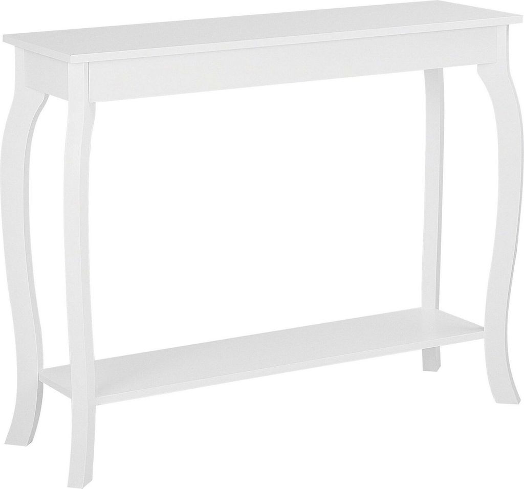 BELIANI Konsolentisch Weiß 30 x 100 cm MDF Tischplatte Produktbild 