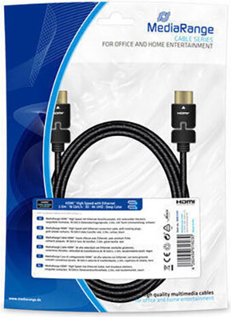 MediaRange HDMI High Speed Ethernet Anschlussk. 18Gibt/s 2m Produktbild 
