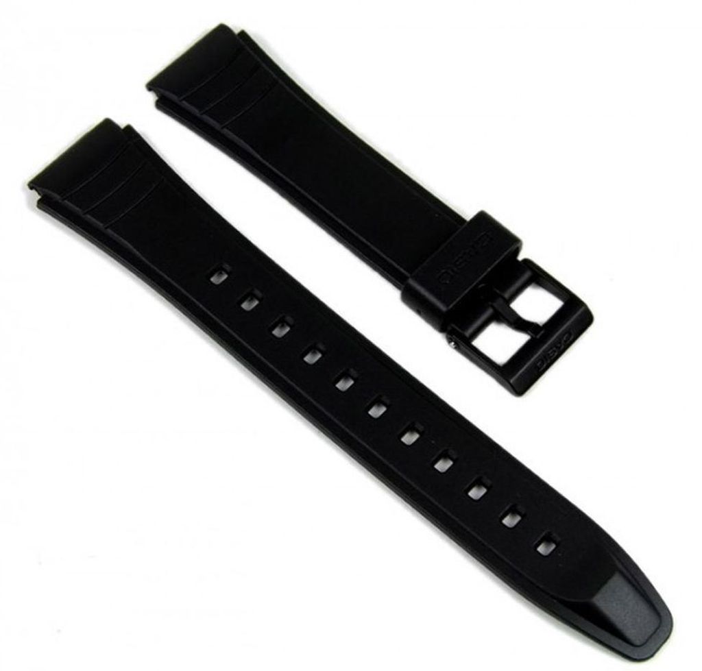 Casio Collection Uhrenarmband 19mm | Resin Schwarz AW-49HE Produktbild 