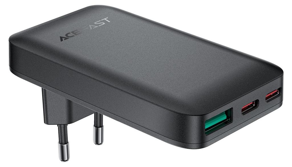 Acefast A100 65W Gan 2 Usb-C+ Usb-A Ultra Slim Ladegerät - Schwarz