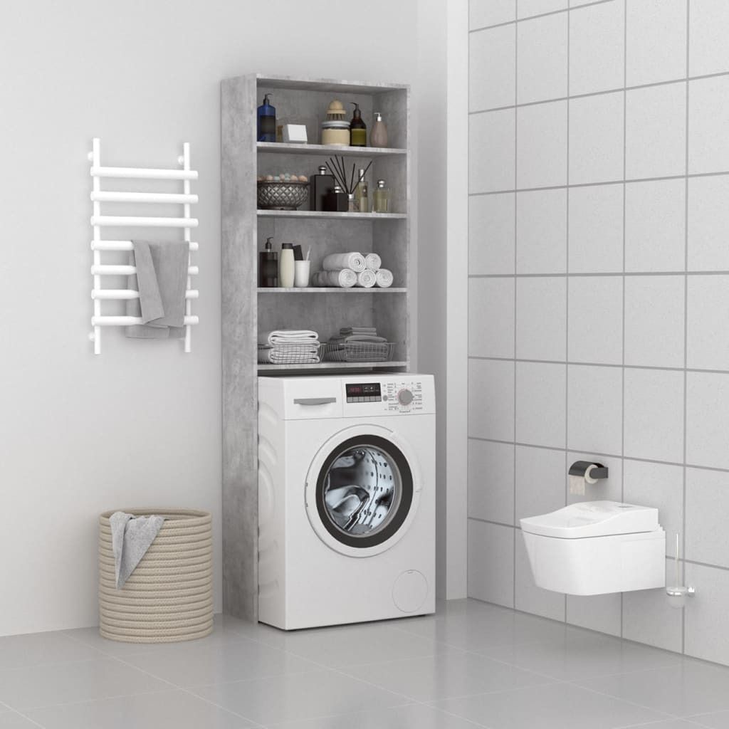 "2026 Promotion" Waschmaschinenschrank Betongrau 64x24x190 cm - Badezimmerschränke CC27305