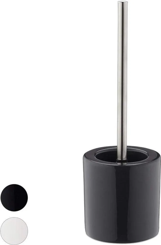 Brosse WC avec support en céramique gris moderne, format amovible