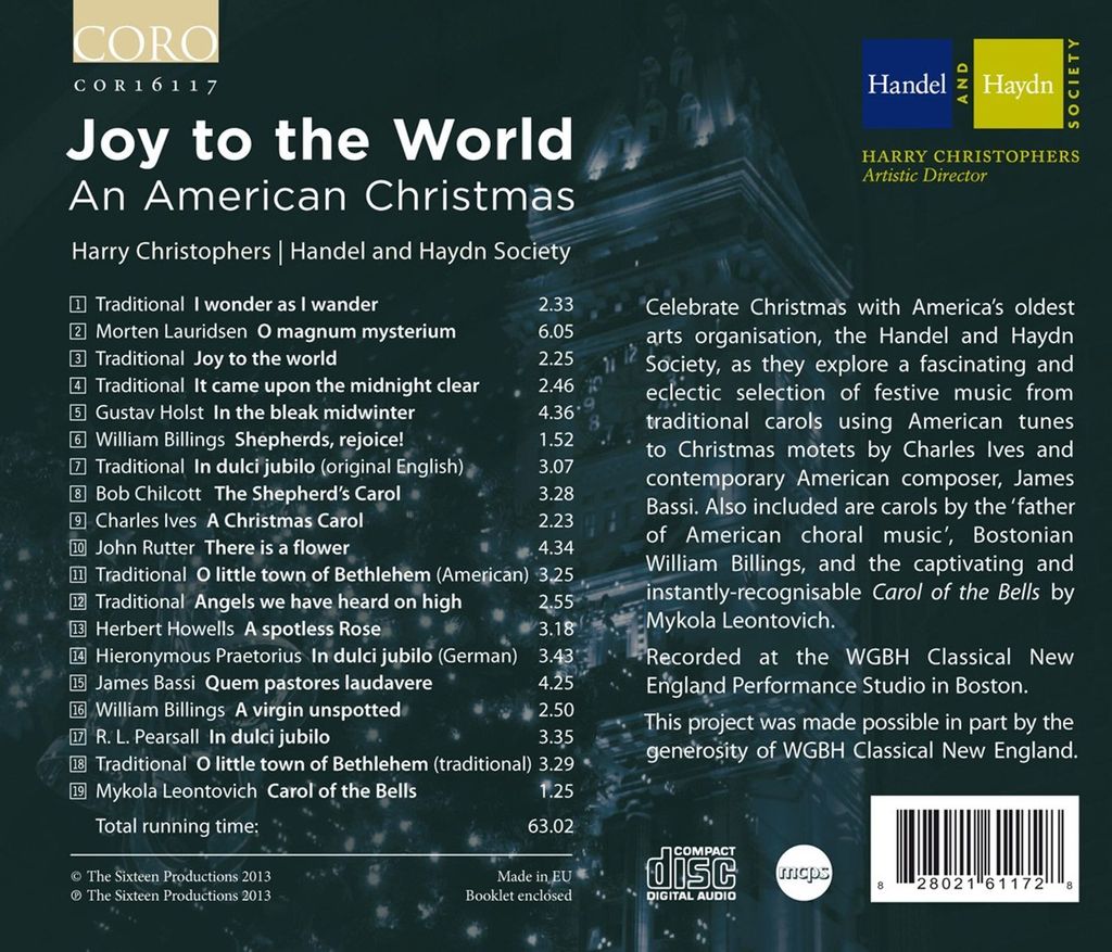 Christophers/Handel and Haydn Society: Joy to the World-An A