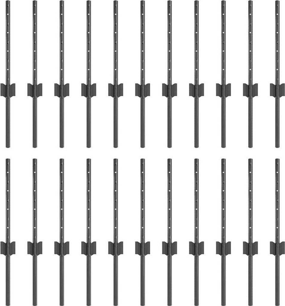 "WINTER SALE" Zaunpfosten 22er Set,multifunktional& Moderne - Grau 80 cm Stahl - Zaunzubehör NEU2976814