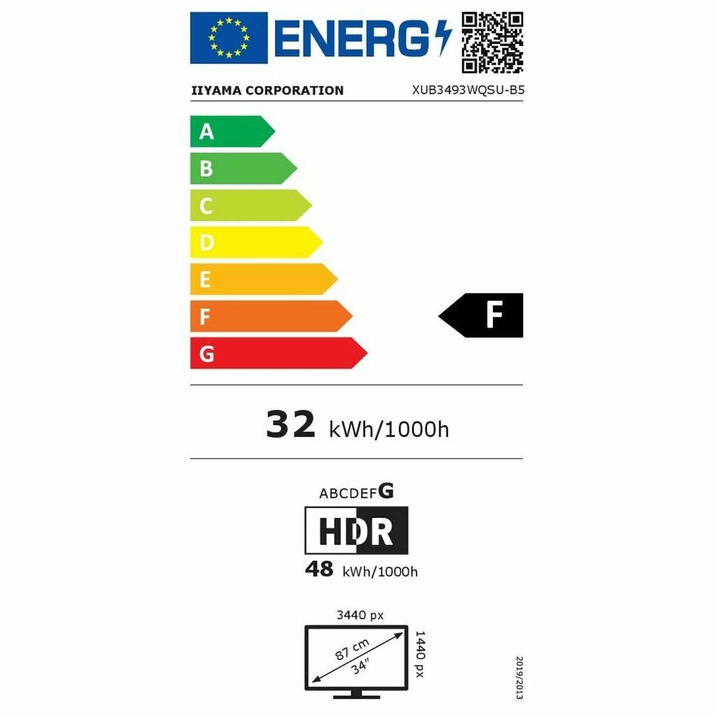 IIYAMA 86,7cm (34") XUB3493WQSU-B5 21:9 2xHDMI+DP+2xUSB I Zdjęcie produktu 3
