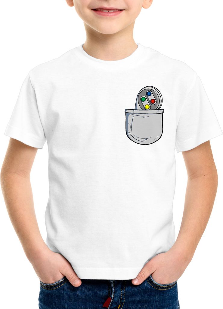 style3 SNES Brusttasche Kinder T-Shirt classic 16-Bit konsole pocket