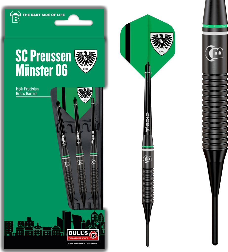BULL'S Preußen Münster Brass Soft Dart / 1 Satz / 18 Gr.