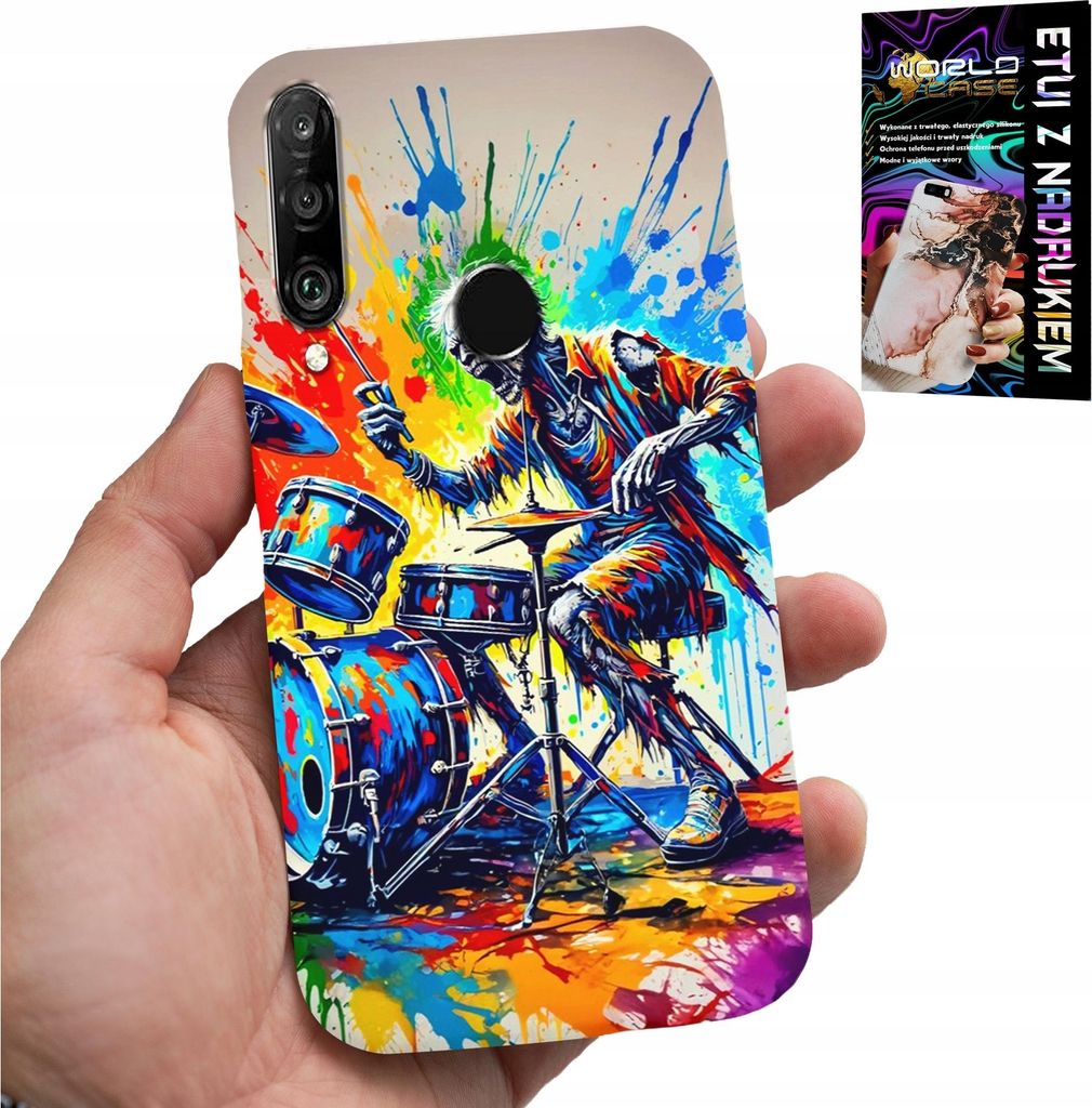 Fall Für Huawei P30 Lite - Rock Schlagzeug Trommeln Skelett Abdeckung